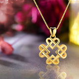 925 Sterling Silver Endless Love Vintage Celtic Knot Pendant Necklace Hollow Pendant with Necklaces for Girls and Women