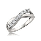 14k White Gold 7-Stone Round Diamond For Ladies Wedding Band Ring (1/2 cttw, I-J, I1-I2)