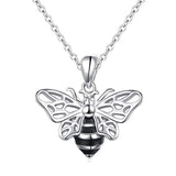 Silver  Bee Pendant Necklace