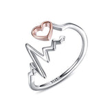 Silver Heartbeat Jewelry Ring