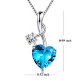 925 Sterling Silver Love Heart Infinity Birthstone Teardrop Pendant Necklace Jewelry Gifts for Women Mom Wife