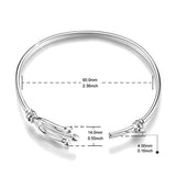 Cool Bangle Bracelet 925 Sterling Silver Open Bangle With Fork Charm