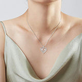 Cute Turtle Necklaces for Women 925 Sterling Silver Opal Turtle Heart Necklace for Women