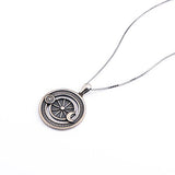 Pure 925 Sterling Silver Jewelry Oxidized Vintage Sun and Moon Pendant Necklace With 18inch Box Chain
