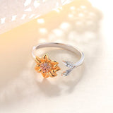 You Are My Sunshine Sunflower Gold Plated S925 Sterling Silver Ring