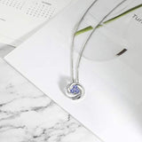 0.90 Ct Round Blue Tanzanite 925 Sterling Silver Circle Round Circle Pendant With Chain