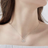 Elephant Necklace - 925 Sterling Silver Elephant Heart Pendant Jewelry for Women Mothers Daughters