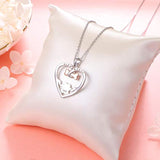S925 Sterling Silver Cute paw & bone Heart Pendant Necklace for Dog Lover Women Paw Jewelry 18 inches