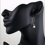 925 Sterling Silver Ear Wire Threader Ball Dangle Earrings
