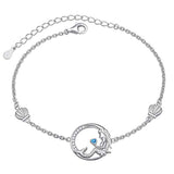Sea Mermaid Crescent Moon Charm Bracelet