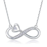  Silver Necklace Infinity Forever Love Heart Jewelery Pendant 