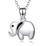  Silver Little Lucky Elephant Pendant Necklace 