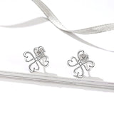 Celtic Knot Stud Earrings Sterling Silver Irish Good Luck Loving Heart Clover Celtic Earrings Studs Jewelry for Women Teen Girls