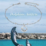 Beads Heart Dolphin Anklets 925 Sterling Silver Adjustable Beach Style Foot Anklet  Jewelry for Women