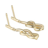 Yellow Gold plated  Infinity  Cubic Zirconia   Dangle Earrings Fashion Jewelry
