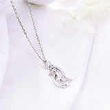 925 Sterling Silver Cubic Zirconia Penguin Pendant Necklace
