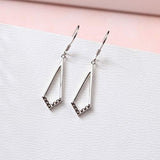 S925 Sterling Silver  Rhombus Shaped Dangle Drop Earrings | Minimalist Geometric Jewelry for Girls and Women
