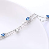 Adjustable Double Strand Hand Chain for Women S925 Sterling Silver Adjustable Heart Link Bracelet