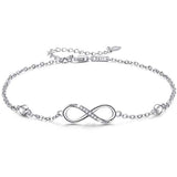 Silver Infinity Anklet Bracelet 