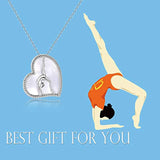 Gymnastics Necklace 925 Sterling Silver Flipping Gymnast Team Gymnastics Fashion Jewelry Pendant Necklace Ballerina Gymnastics for Women Gifts