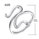S925 Sterling Silver Adjustable Wrap Open Rings