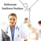 Sterling Silver Nurse Themed Pendant Necklace Mother Day Jewelry Gifts for Women Nurse Doctor Student