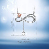 S925 Sterling Silver Infinity Heart Necklace for Women, Forever Love Rose Heart Pendant Necklaces