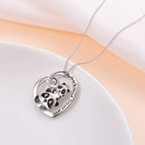 925 Sterling Silver Pandas-Mother&child forever love Cute Animal Heart Pendant Necklace For Women Girls Birthday Gift Jewelry