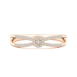 Lab Grown Diamond Fission Shank Promise Ring in 14k Gold For Ladies