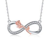  Silver Infinity Rose Necklace