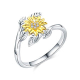 Silver Sunflower Ring