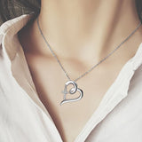 Mother's Day Heart Necklace for Women Love Necklace Sterling Silver Cross Pendant Necklace for Women Gils, 18