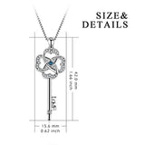 Sterling Silver Celtic Jewelry for Women, Love Knot Irish Key Pendant Necklace for Her