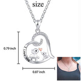 925 Sterling Silver Cute Necklace - Luck Mother And Daughter Elephant Pendant Animal Jewelry Women Girls Ladies
