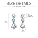 Sterling Silver Starfish Dangle Drop Earrings Silver Fish Ocean Earrings With White Opal Birthstone Gift For Women
