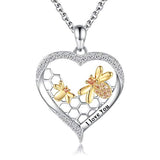  Silver Honey Bumble Bee Necklace