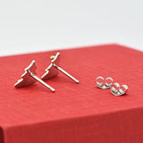 Christmas Themed Gift Earrings Jewelry New Year Presents Christmas Tree 925 Sterling Silver Stud Earrings For Women Girls