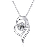 Heart Necklace for Women 925 Sterling Silver 5A Cubic Zirconia Adjustable endless love Necklace Gift for Birthday or Valentine's Day