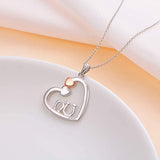 Sterling Silver Lucky Horseshoe Love Heart Pendant Necklace Jewelry