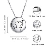 925 Sterling Silver Pet Cremation Jewelry for Dog Always in My Heart Paw Print Memorial Keepsake Pendant Urn Necklace