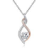  Silver Necklace Infinity Love Rose Gold White Gold Plated Pendant CZ Necklace 