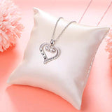 925 Sterling Silver Heart Bone and Paws Pendant Necklace Jewelry for Women