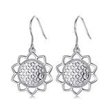 925 Sterling Silver Earrings Flower Of Life Drop Earrings For Women Girls Celtic Dangles Gift
