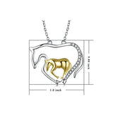 Sterling Silver Horse Necklace Double Pony Pendant with Cubic Zirconia Fine Jewelry Birthday Gifts for Women Girls