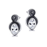 Silver Penguin Stud Earrings