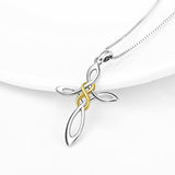 Celtic Knot Cross Necklace 925 Sterling Silver Polished Religious Infinity Love Irish Celtics jewelry for Women Girls