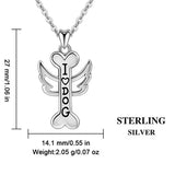 Sterling Silver Plated Necklace for Women ''LOVE DOG'' Pendant 18'' Rolo Chain Best Gift for Lovers Birthday Gifts Jewellery