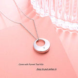 Circle of Life Urn Necklaces for Ashes for Women Cremation Jewelry 925 Sterling Silver Eternity Memorial Forever in My Heart Ashes Keepsake