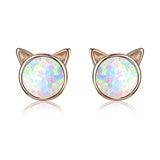 Cat Earrings Opal Earrings