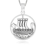 Viking Boat Ship Pendant Necklace
